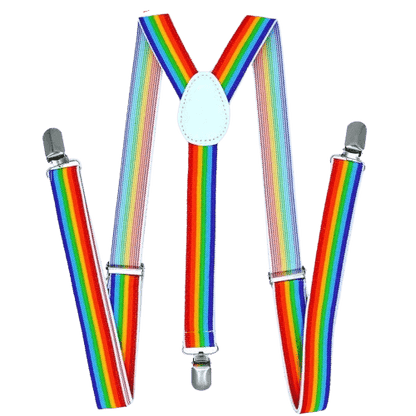 Suspensório Solto Arco-iris Rainbow Listrado Divertido