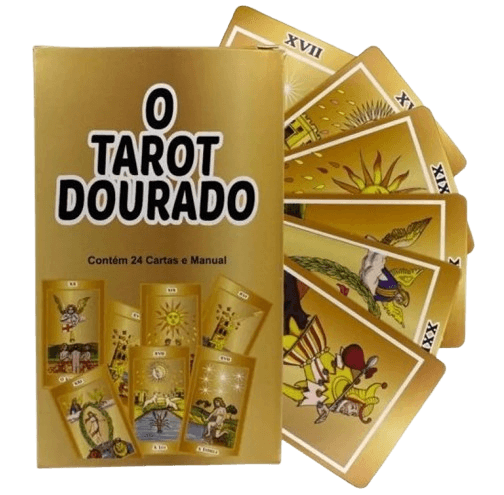 Tarot Dourado - 24 Cartas Místicas com Manual de Interpretação